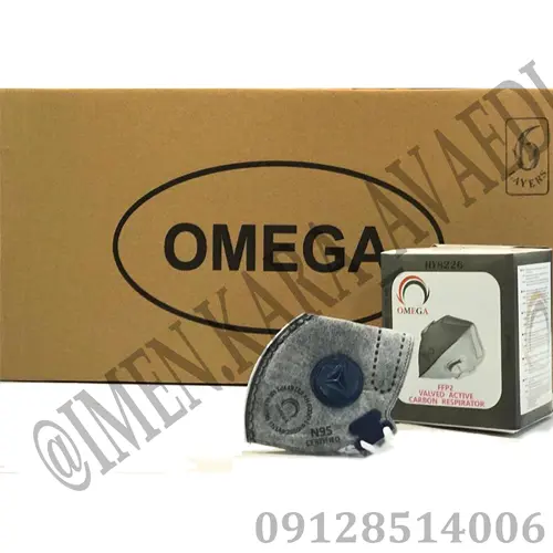 ماسک فیلتر دار امگا طوسی ffp2-n95