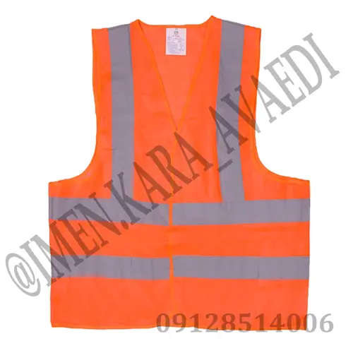 جلیقه شبرنگ دار نارنجی چسبی