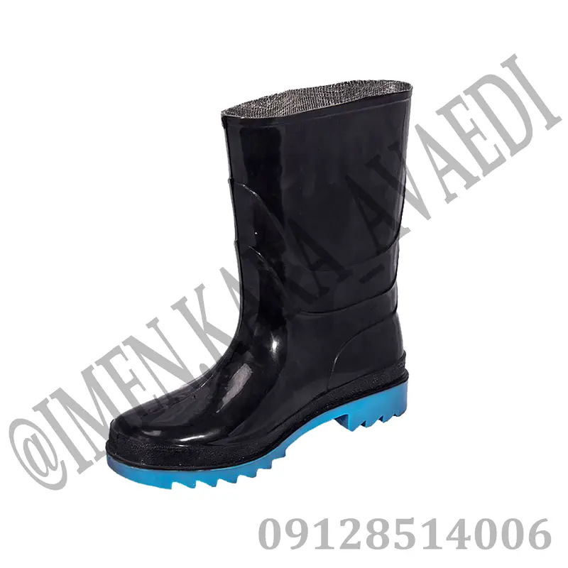 چکمه پلاستیکی مشکی کوتاه مواد نو