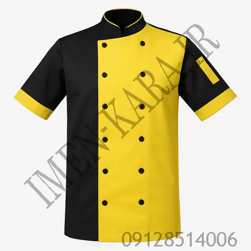 روپوش آشپزی شف مشکی زرد