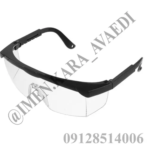 عینک ایمنی یووی سفید (شفاف) تک پلاست دسته ریگلاژی