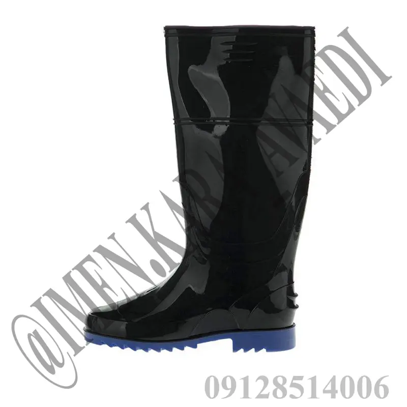 چکمه مشکی بلند لاستیکی شهپر مواد نو