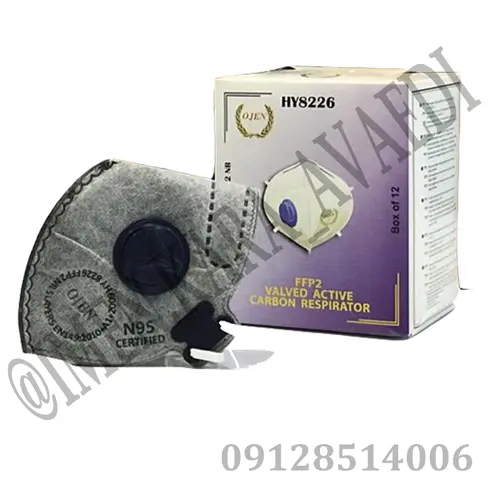 ماسک سوپاپ دار ffp2 n95  اوژن طوسی
