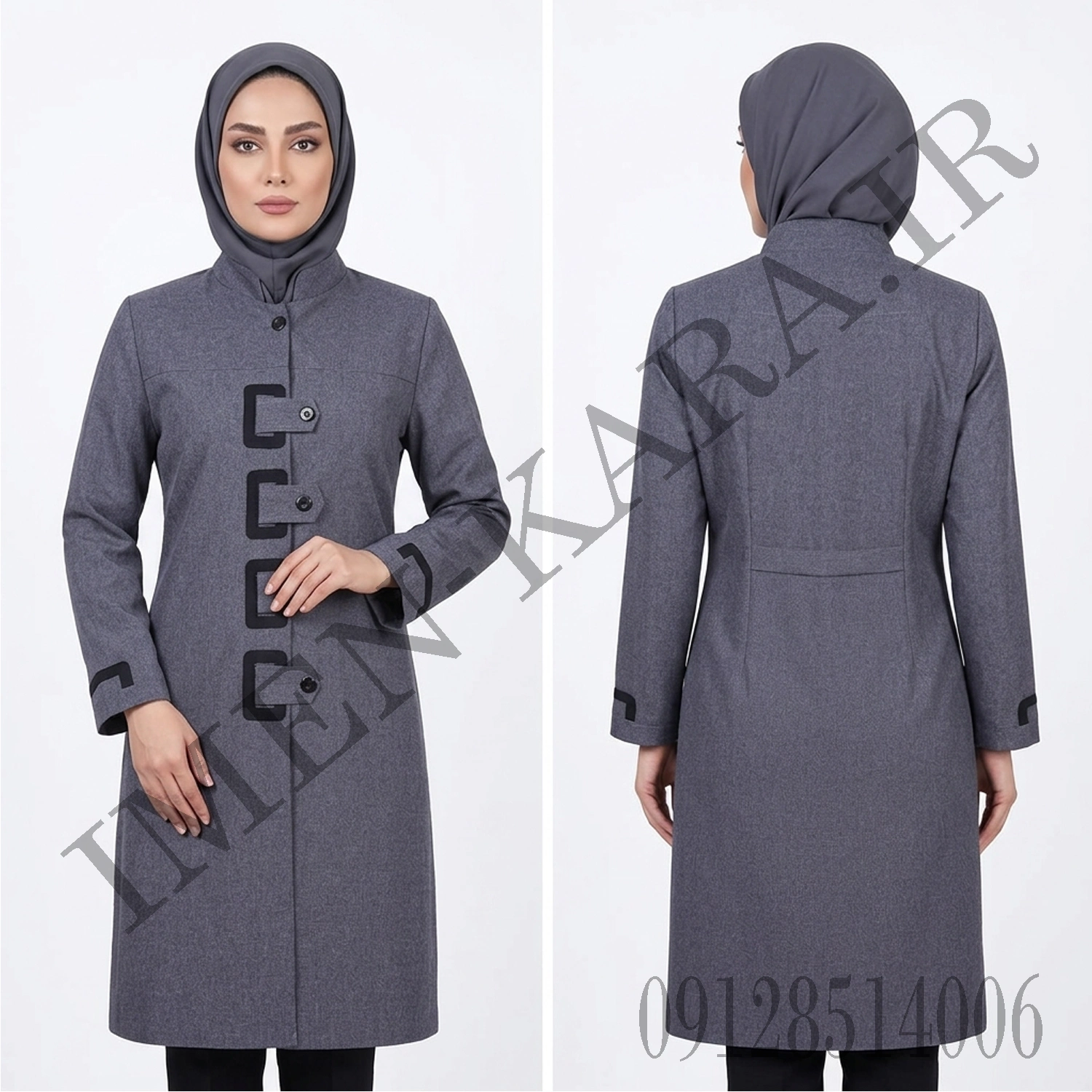 مانتو زنانه کار طوسی