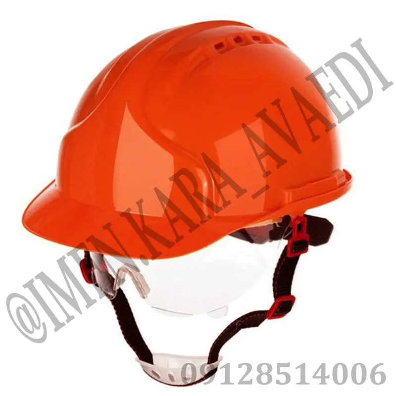 کلاه ایمنی هترمن mk7 نارنجی با عینک