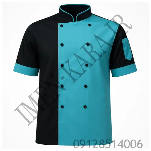 روپوش آشپزی شف مشکی آبی