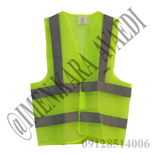 جلیقه شبرنگ دار فسفری چسبی