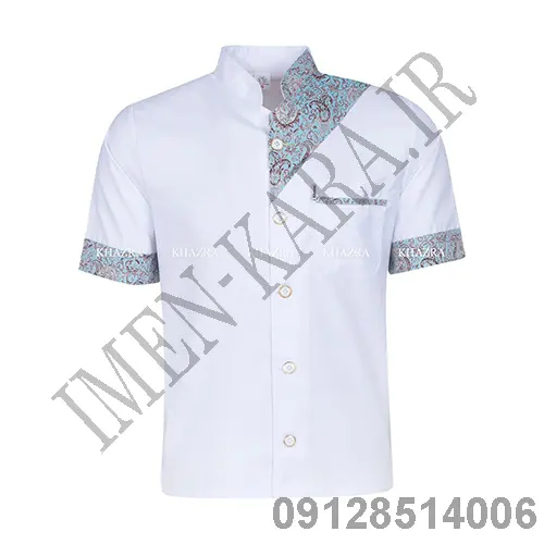 روپوش سر آشپزی  شف ترمه سفید