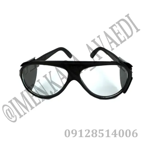 عینک ایمنی شیشه‌ای تک پلاست بغل دار