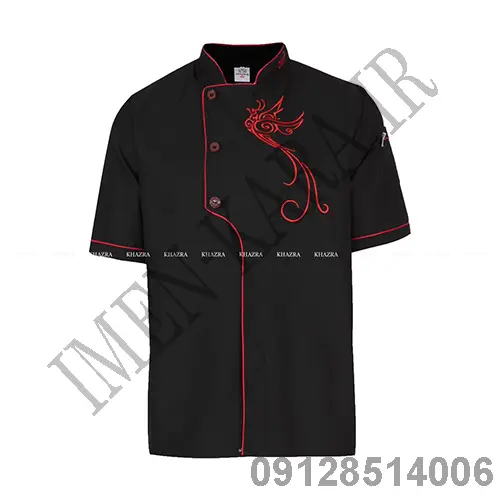 روپوش سر آشپزی شف مشکی مدل سیمرغ کد 46901