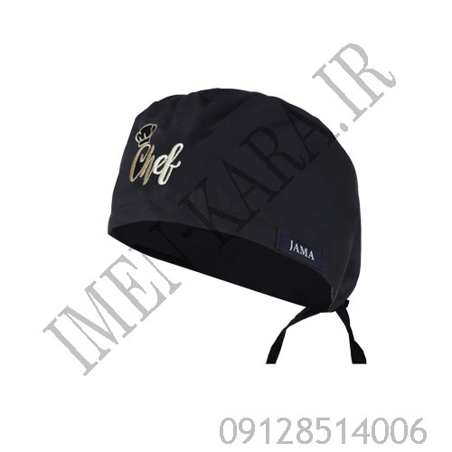 کلاه شف مشکی پشت بند دار گلدوزی طلایی